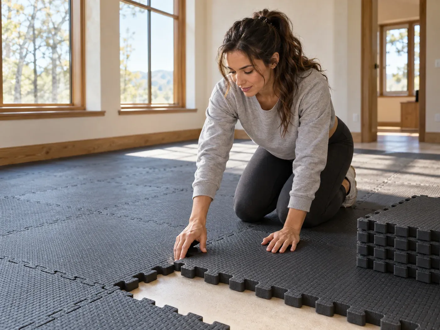interlocking gym floor tiles